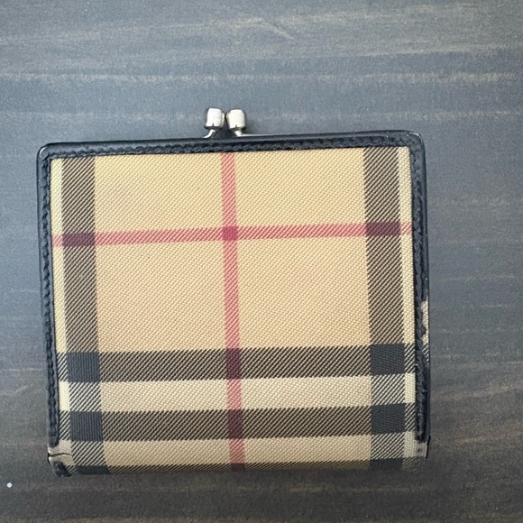 Burberry Beige and Black Plaid Coin Purse - Picture 2 of 3